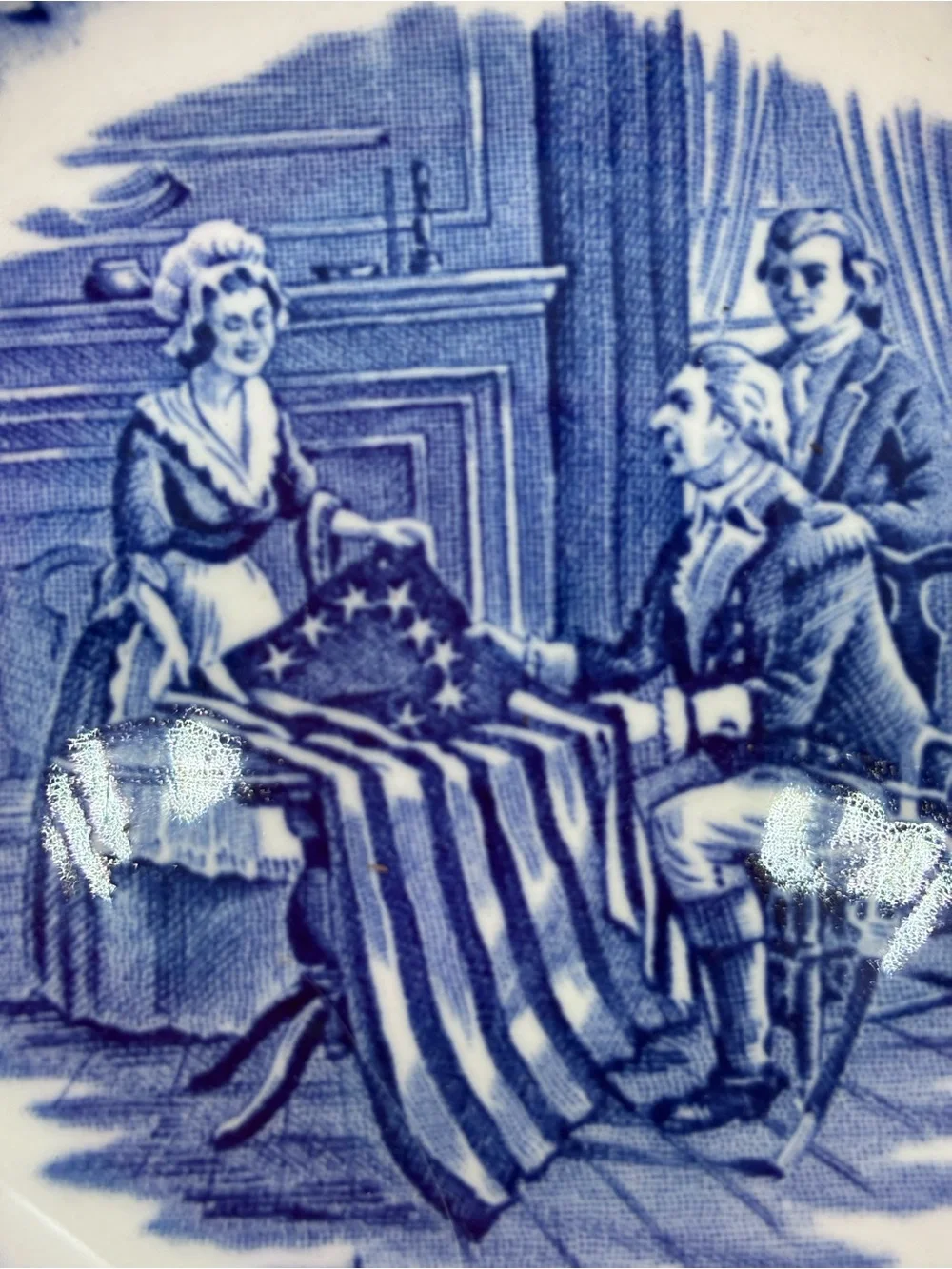 Vintage liberty blue Staffordshire ironstone Betsy Ross small bowl.